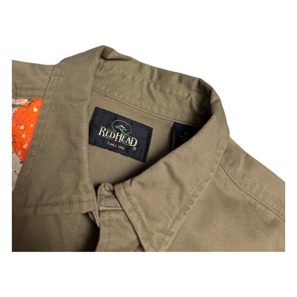 RedHead Olive and Orange Casual Button Down Shirt - Picture 3 of 6
